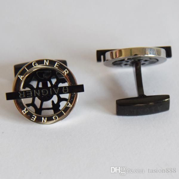 

luxury aigner cufflinks metal sleeve nail men cuff link french's cuff color luxury cufflink 1 pair with glass surface, Silver