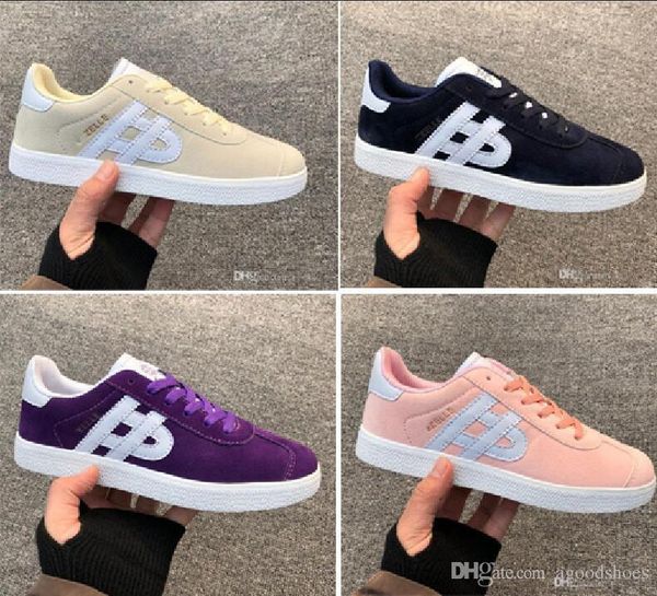 

dorp shipping new 2019 men women casual suede leather gazelle white pink black pink blue lightweight classic shoes