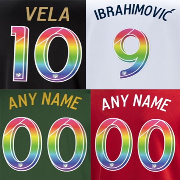 

mls la galaxy printing rainbow soccer nameset vela ibrahimovic player's stamping numbering lafc football badges impressed plastic stick