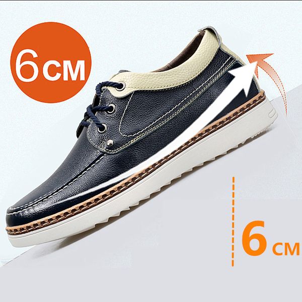 

лифт обувь усугубляет обувь повышения высоты мужчина высших кроссовки высокого каблук кожи, Black