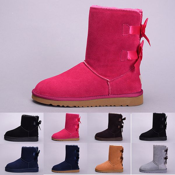

2019 winter australia classic snow boots good fashion wgg tall boots real leather bailey bowknot women bailey bow knee boots us 5-10