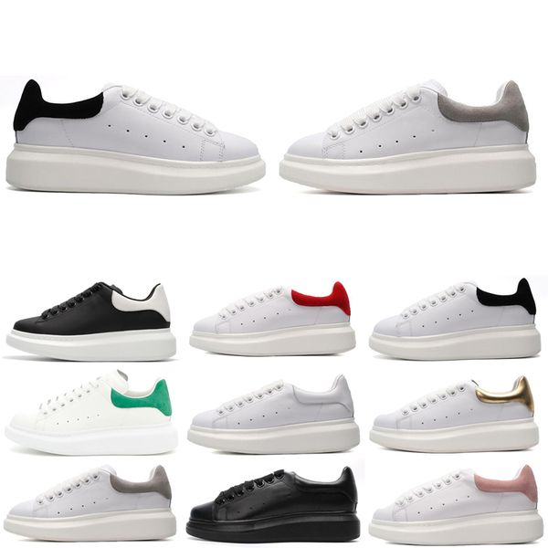 

new popular Designer fashion Reflective white leather casual shoes black gold red girl women mens brand flat shoes size