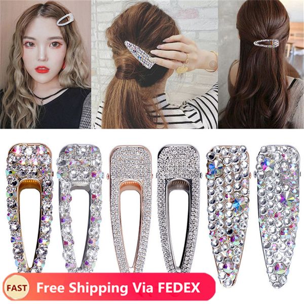 

женская престижное клип стразов волос для женщин девушки геометрических волос заколки прямоугольник шпилька styling аксессуары 2020 trendy, Black;brown