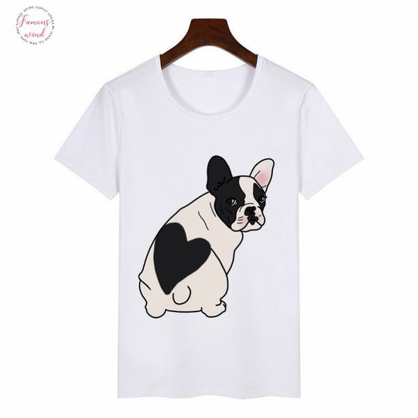 

2019 cap sleeve новых летней женская футболки french bulldog graphic tees женщина harajuku футболка аним женщина топы эстетической одежда, White