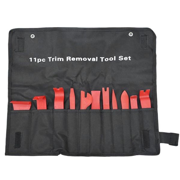 

11pcs/set removal pry tools car auto radio audio repair kit door dash trim pry clip stereo panel installer with cloth bag