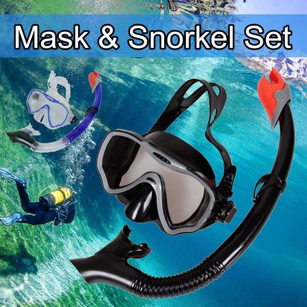 

professional scuba diving mask and tempered glass snorkels all dry anti-fog goggles glasses diving swimming easy breath tube set