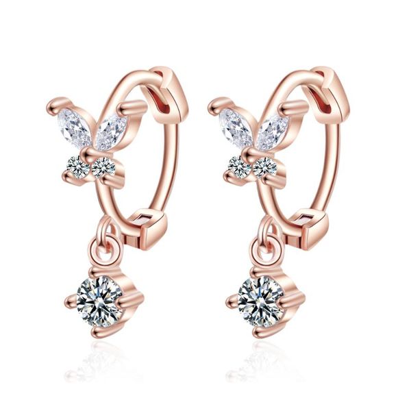 

fashion butterfly korean silver earrings for women's earrings rings pendiente s925 hoops bijouterie earing modern female jewelry, Golden;silver
