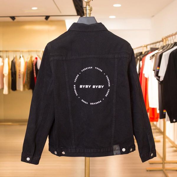 

19fw христианские atelier homme джинсовых курток logo вышивка flame повседневная пальто мужчины женщины спорт верхняя одежда мода два стиль, Black;brown