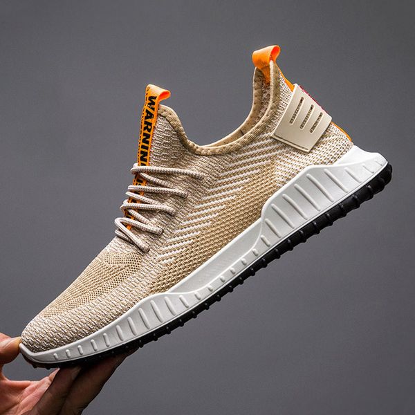 

brand shoes men sneakers men casual shoes summer breathable mesh lace-up trend male trainers outdoor footwear, Black