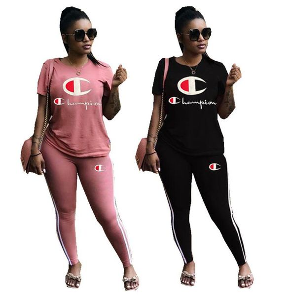 

Summer champion women track uit hort leeve t hirt pant outfit 2xl hort leeve jogger et port wear 2019 a3144