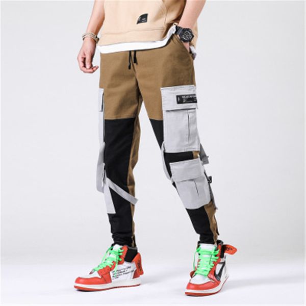 

2019 New Mens Joggers Pants Cargo Pants Fitness Multi Pocket Casual Cotton Hip Hop Loose Fashion Brand Joggers Sweatpants S-4XL