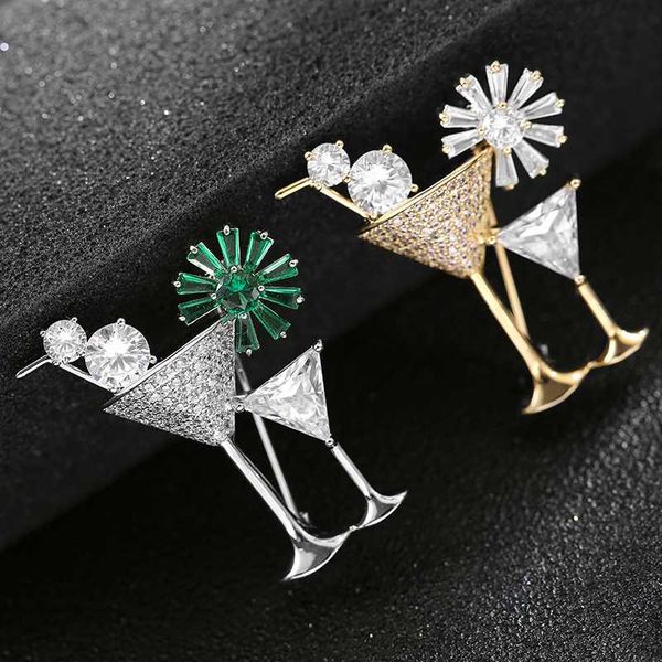 

природный кристалл циркона коктейль стекла броши pins креативный дизайн подарков для ювелирных изделий высокого качества dinner party decora, Gray