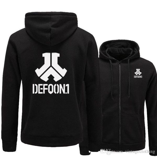 

coat defqon.1 light zipper autumn hoodie jacket clothing for men sweatshirts warm casual style m-2xl, Black