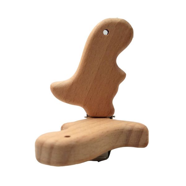 

натуральный деревянный ниппель цепи аксессуары для кормления ребенка соска застежка мило моделирование бук соска клип динозавр форма ребенка