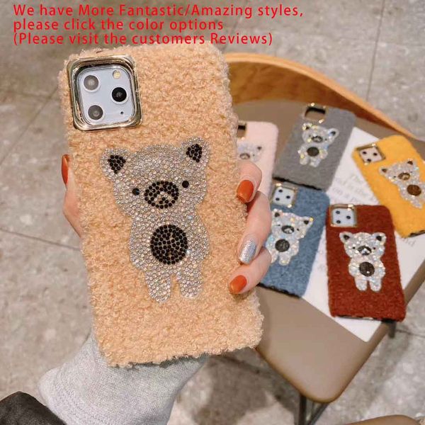 

Phone Case for IPhone 11 / 11pro Max Phone Case for IPhone 6/6p/6sp7/8/7p/8p/X/Xs/Xs Back Real Cover with Cute Bright Ornament 10 Styles