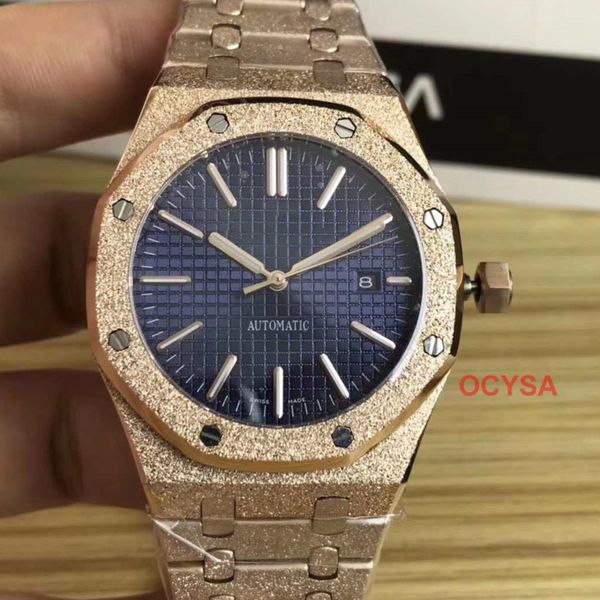 

famous classic frosted gold mechanical automatic movement lady gmt men mens diamond tag watch wristwatches watches, Slivery;brown