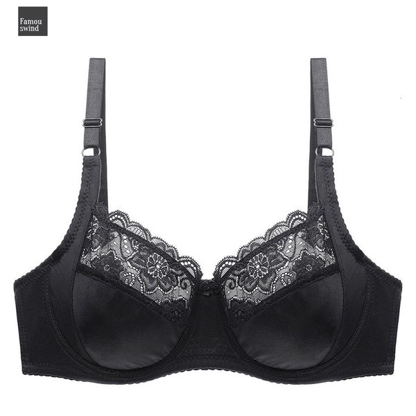 

женская ultra bra тонкий плюс размер полное покрытие sexy soft косточках кружева проложенный brassiere bh minimizer bras, Red;black