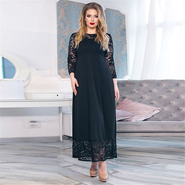 

мода вечерние платья длинные black lace a-line формальные платье vestidos de noche largos elegantes de fiesta plus размер 4xl 5xl, White;black