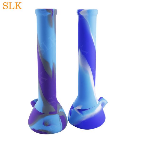 Tubo dritto Bong in silicone a nido d'ape Dab Rig Tubi per acqua in silicone Rigs per olio Bong in vetro per fumare con accessori per fumatori in vetro