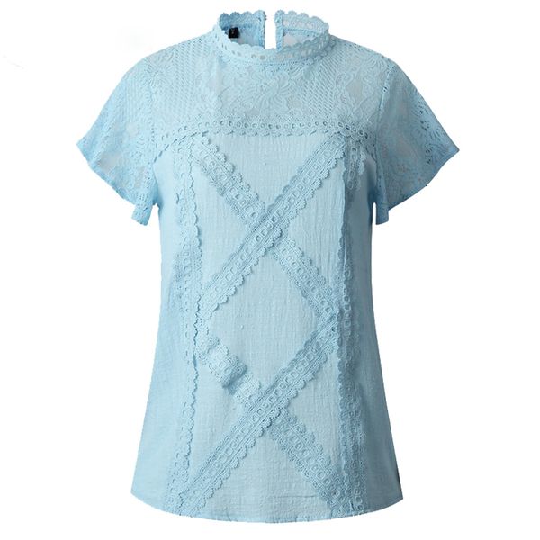 

летняя блузка дамы дизайнер топы хлопок кружево рубашки женщины 2019 моды o образным вырезом с коротким рукавом лето и топы sexy выдалбливаю, White