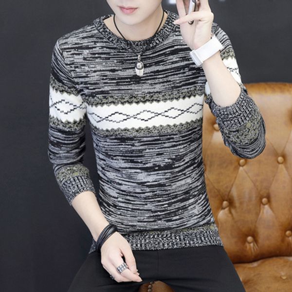 

men's v-neck bottomed shirt korean version slim white sweater autumn thin youth knitwear trend, White;black
