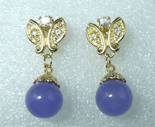 

dyy+++ charm 12mm purple stone butterflyy earring, Silver