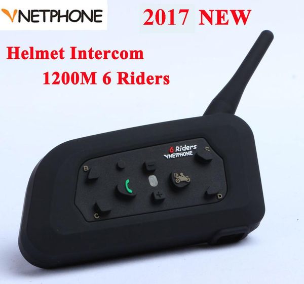 

vnetphone v6 1200m motorcycle bluetooth helmet intercom full duplex for 6 riders bt wireless motocicleta interphone headsets