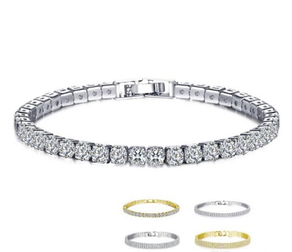 

18k white/yellow gold plated sparkling cubic zircon cz cluster tennis bracelet fashion womens jewelry for party wedding, Golden;silver