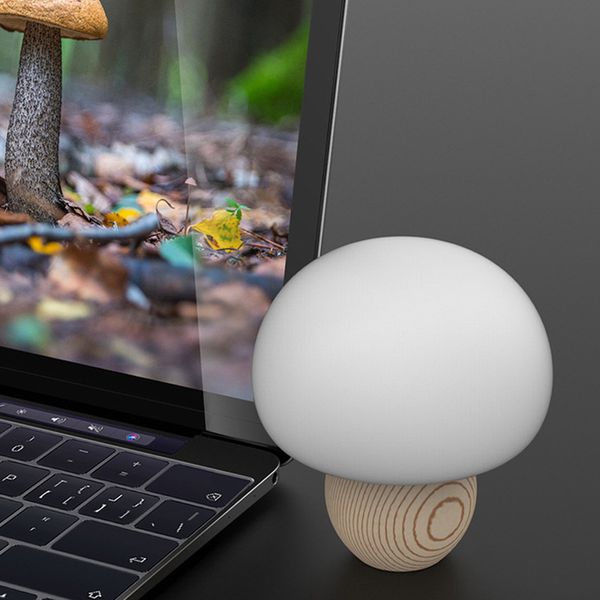 

cute mini led mushroom lamp light magnetic usb night lights presssensor atmosphere lamp soft baby child sleeping bedside lamp 10002