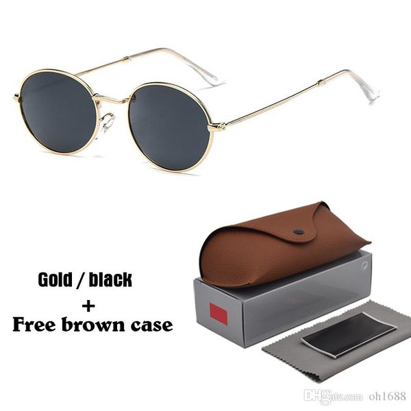 

brand designer oval metal sunglasses men women fashion glasses retro vintage sun glasses eyewear shades oculos with cases and box