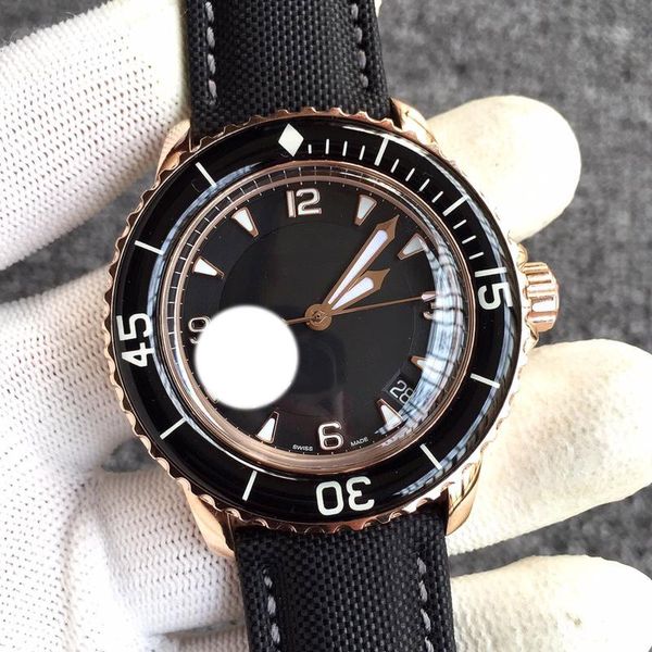 

45mm luminous watch 50 fathoms japanese miyota 8215 automatic mechanical mens watches leather strap sport 2pcs, Slivery;brown