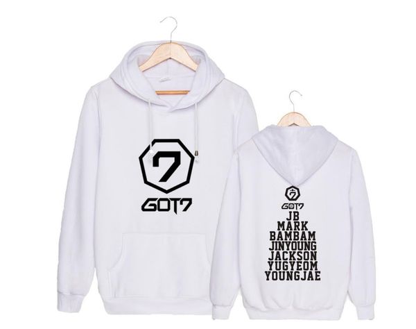

got7 concert related products king pigalle mark paragraph yi en celebrity style men and women korean-style casual couples hooded, Black