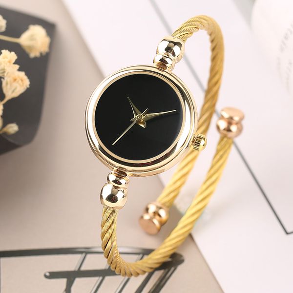

luxury ladies bangle watches for women gold bracelet watch fashion minimalist quartz clock reloj mujer, Slivery;brown