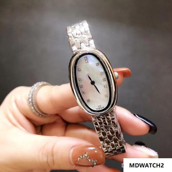 

Роскошный кварцевый механизм Symphonette Diamond Case LG Watch женщины Белый / Черный жемчуг циф