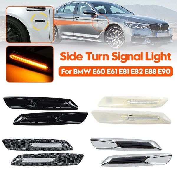 

car led 2pcs side fender marker turn signal light for e81 e82 e87 e88 f30 e90 e91 e92 e93 e46 e60 e61 lamps blink smoke lens