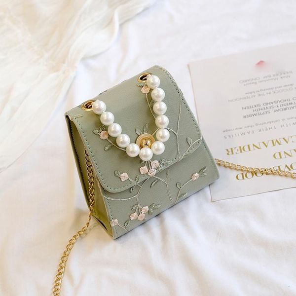 

women shoulder bag ladies girls fashion flower bead handbag tote metal chain crossbody bags elegant femme 2020 new #35