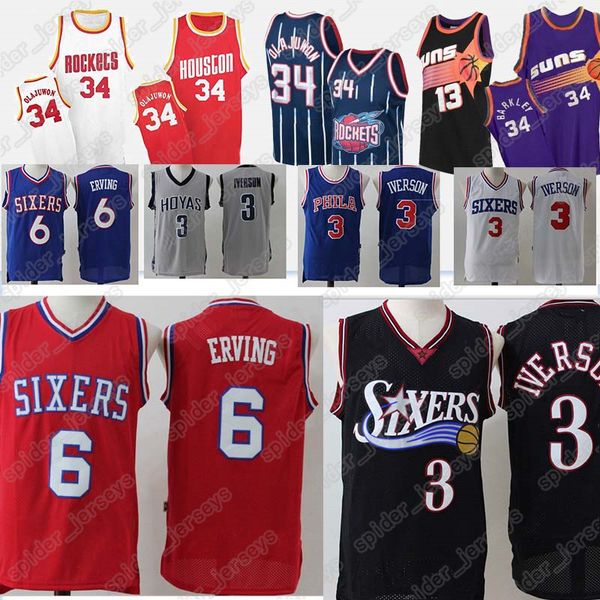 

Hakeem 6 Erving Allen 3 Iverson 34 Olajuwon 34 Barkley Jersey 13 Nash retro basketball jerseys HOT