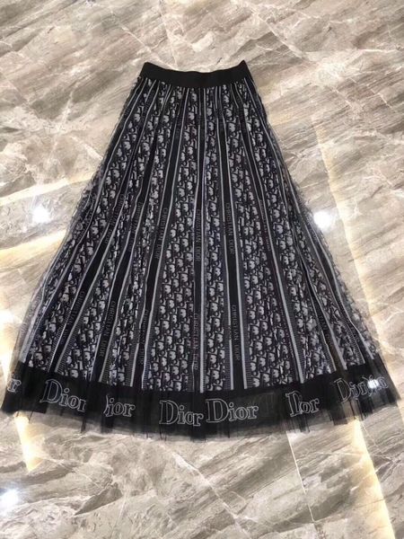 

2020 Осень 3 слоя Принцесса Тюль Юбки Урожай с буквами сетки Женщины юбка плиссе A-линия Женский Юбки