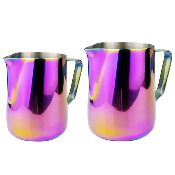 

luda-milk jug stainless steel frothing pitcher pull flower cup coffee milk frother latte art milk foam tool coffeeware