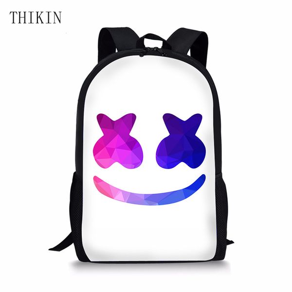 

3d marshmello backpack women school supplies satchel casual book bag school bag for kids boy girls backpack helmet junior
