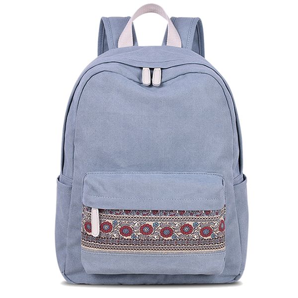 

canvas backpack retro style daily traveling backpacks bag female casual floral daypack college backpack