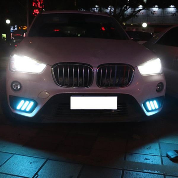 

2pcs led drl daytime running light daylights for x1 f48 f49 2016 2017 2018 2019 with yellow turn signal and blue night light