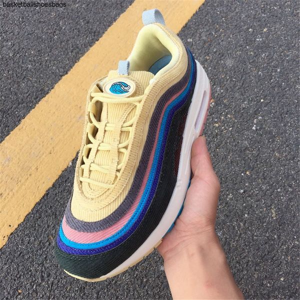 

shoes running high sw quality 97 sean wotherspoon shoes 97s vivid sulfur multi yellow blue hybrid new mens womens sports sneakers