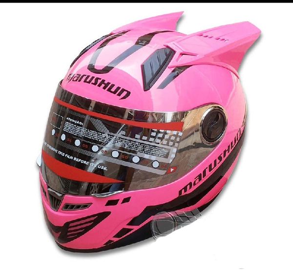 

mulushun brand motorcycle helmet full face with cat ears personality cat helmet fashion motorbike helmet size m /l/xl /xxl
