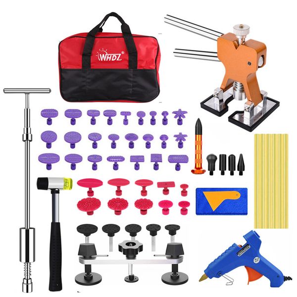 

fuurix (pdr tools) paintless dent repair toolskit car dent puller kit bridge puller kit lifter with 100w melt glue gun