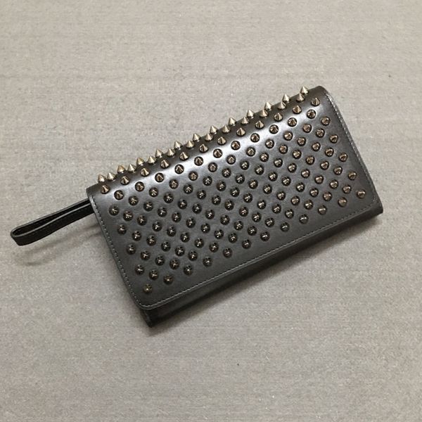 

new women's clutch bag genuine leather men envelope studded spikes wallet evening female clutch bag