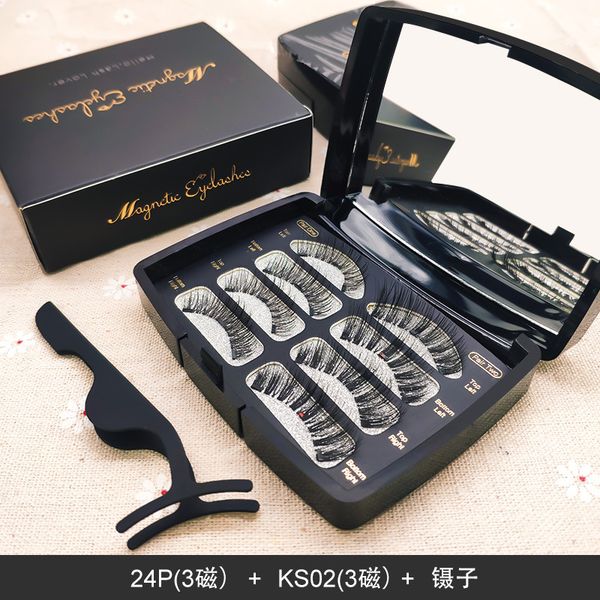

4 pairs magnetic eyelashs set natural false lashs tweezer waterproof long lasting mink eyelash extension faux cils dhl ing