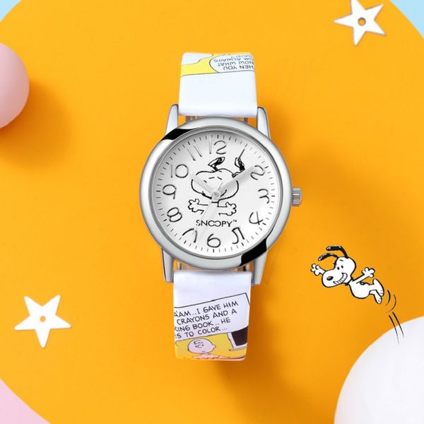 

snoopy смотреть женщин смотреть классические мужчин ребенок подлинная марка повседневная мода кварцевые наручные часы кожа водонепроницаемый, Blue