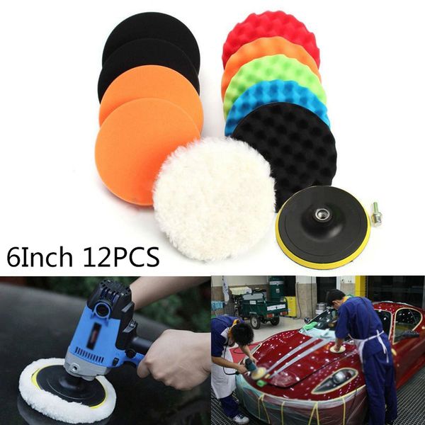 

12pcs set 3/4/5/6/7 buffing sponge polishing pad kit car auto polisher buffer
