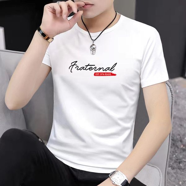 

short-sleeved t-shirt men's 2020 summer new men's round neck cotton half-sleeved t shirt men streetwear funny t shirts, White;black